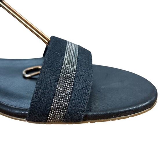 Vaneli Van Eli Womens Black Silver Slingback Sandals Low Heel Shoes Strappy sz 7 - Picture 2 of 15